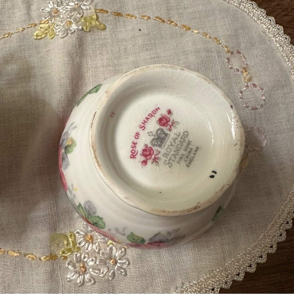 Royal Standard Rose of Sharon Creamer and Sugar Bowl Bone China Set - England - Picture 4 of 10